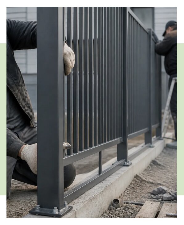 Монтаж металлических ограждений под ключ для объектов в Дюртюли